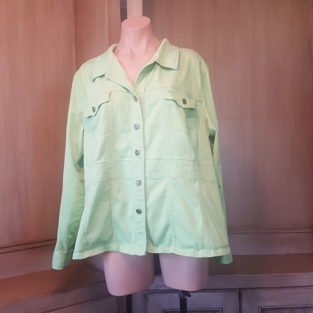 Lime green lightweight jean jacket